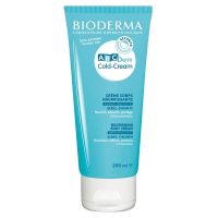 Bottle  of  Bioderma  ABCDerm  Cold-Cream  Nourishing  Body  Cream  by  Bioderma,  a  body  cream  indicated  for  very  dry  baby  skin.