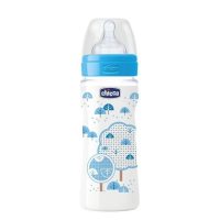 Chicco Well-Being Boy Biberão Fluxo Rápido Silicone 4M+ 330ml