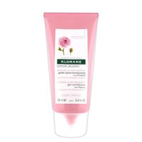 Bottle  of  Klorane  Gel  Conditioner  With  Peony  by  Klorane,  a  conditioning  gel  indicated  for  moisturizing  sensitive  scalps.