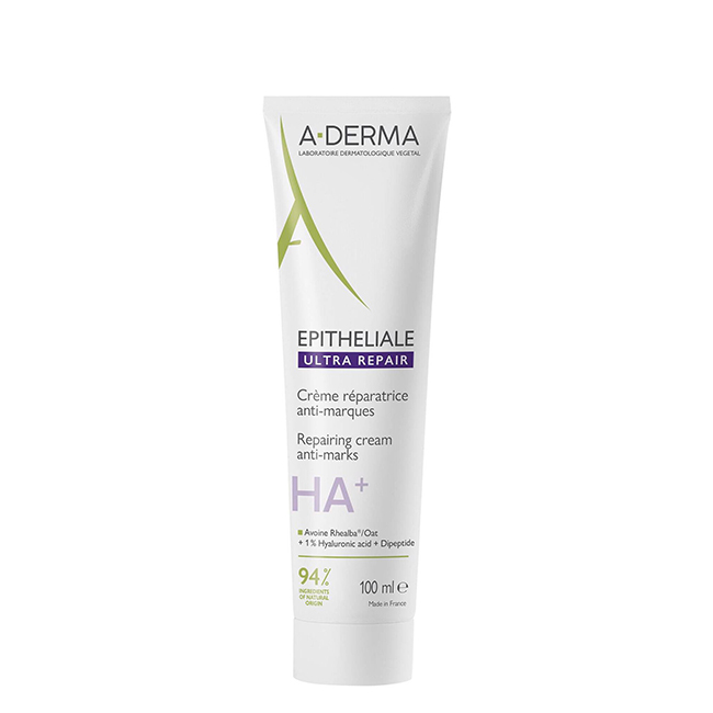 A-Derma Epitheliale AH Ultra Repair Cream 100ml Tube of A-Derma Epitheliale AH Ultra Soothing Repairing Cream by A-Derma, a cream indicated for repairing fragile and damaged skin.