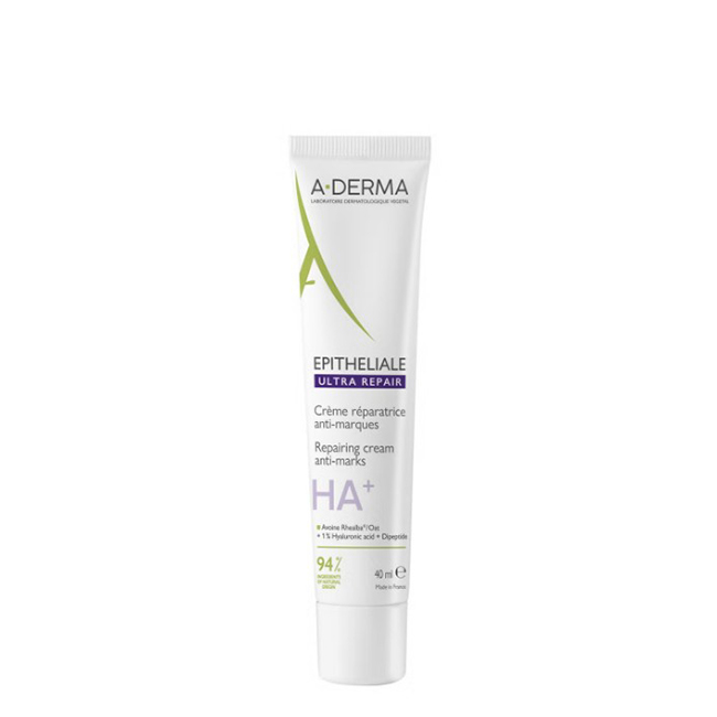 A-Derma Epitheliale AH Ultra Repair Cream 40ml Tube of A-Derma Epitheliale AH Ultra Soothing Repairing Cream by A-Derma, a cream indicated for repairing fragile and damaged skin.