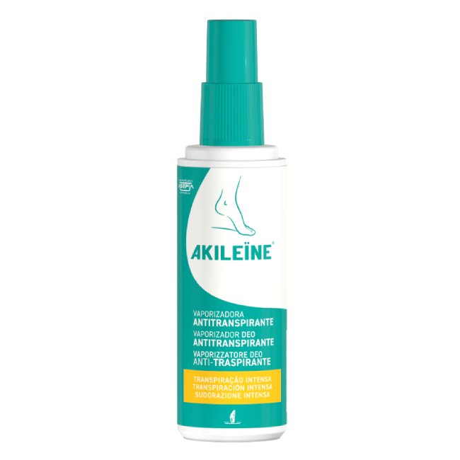 Akileine Foot Spray Spray of Akileine Deo Antiperspirant Foot Spray by Akileine, a bi active spray indicated for foot sweating and odors.