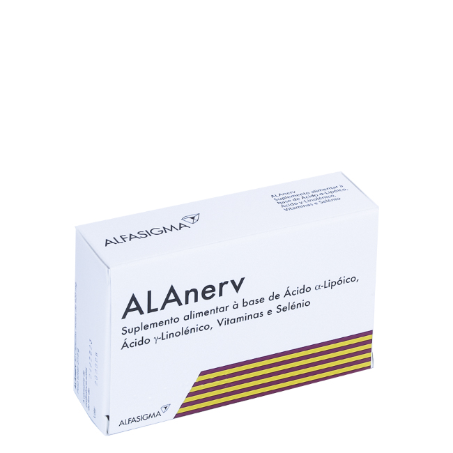 Alanerv Caps Box of Alanerv Capsules by Alanerv, a capsule supplement indicated to combat stress, anxiety, agitation and insomnia.