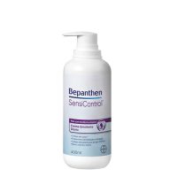 Bottle  of  Bepanthen  SensiControl  Daily  Emollient  Cream  by  Bepanthen,  an  emollient  cream  indicated  for  atopic  skin  itching.