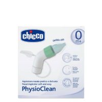 Product  container  of  Chicco  Physioclean  Nasal  Aspirator  by  Chicco,  a  nasal  aspirator  indicated  for  eliminating  baby  nasal  secretions.