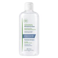Bottle  of  Ducray  Sensinol  Treatment  Shampoo  by  Ducray,  a  soothing  shampoo  indicated  for  sensitive  and  itchy  scalps.
