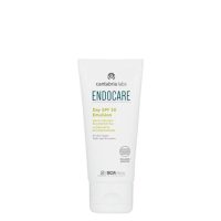 Tube  of  Endocare  Day  Cream  SPF30  by  Endocare,  a  fluid  emulsion  indicated  for  skin  regeneration  and  UV  protection.