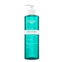 Bottle  of  Eucerin  DermoPure  Clinical  Purifying  Cleanser  by  Eucerin,  a  cleansing  gel  indicated  for  oil  control  and  purifying  skin.