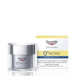 Jar of Eucerin Q10 Active Anti Wrinkle Night Cream by Eucerin, a night cream indicated for correcting skin aging and wrinkles.