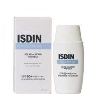 Bottle  of  Isdin  FotoUltra  Solar  Allergy  Fusion  Fluid  by  Isdin,  a  solar  fluid  indicated  for  sun  allergy  relief.