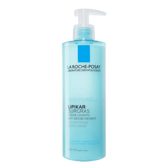 LRP Lipikar Surgras Creme Lavante 400ml Bottle of La Roche Posay Lipikar Surgras Shower Cream by La Roche Posay, a gel cream indicated for atopic dry skin.