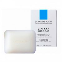 Product  container  of  La  Roche  Posay  Lipikar  Surgras  Cleansing  Bar  by  La  Roche  Posay,  a  soap  indicated  for  sensitive  dry  skin.