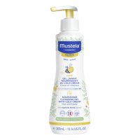 Bottle  of  Mustela  Baby  Gel  Washing  Nutri-Protector  by  Mustela,  a  cleansing  gel  indicated  for  the  daily  hygiene  of  baby  body  and  hair.