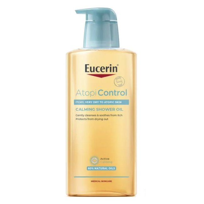 NEW Eucerin AtopiControl Shower Oil Bottle of Eucerin AtopiControl Shower Oil by Eucerin, a shower oil indicated for cleansing dry to very dry and atopic skin.