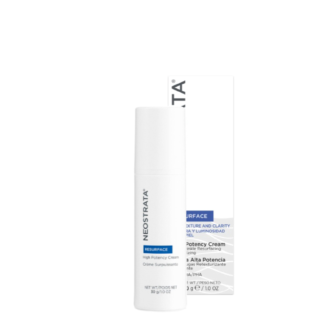NeoStrata Resurface High Potency Gel Tube of NeoStrata 20 AHA Resurface High Potency Cream by NeoStrata, a cream indicated for photo aging and skin firmness.