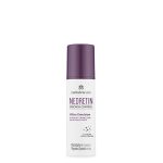 Product container of Neoretin Discrom Control Ultra Depigmenting Emulsion, a fluid emulsion indicated for correcting skin spots.