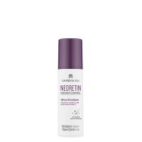 Product  container  of  Neoretin  Discrom  Control  Ultra  Depigmenting  Emulsion,  a  fluid  emulsion  indicated  for  correcting  skin  spots.