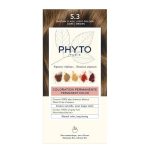 Box of Phytocolor Permanent Hair Color 5.3 Light Golden Brown by Phytocolor, a hair dye indicated for covering white hair.