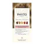 Box of Phytocolor Permanent Hair Color 8 Light Blonde by Phytocolor, a hair dye indicated for covering white hair and coloring.