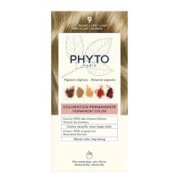 Box  of  Phytocolor  Permanent  Hair  Color  9  Very  Light  Blonde  by  Phytocolor,  a  hair  dye  indicated  for  covering  white  hair.