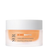 Product  container  of  SVR  C20  Biotic  Smoothing  Unifying  Cream  by  SVR,  a  regenerating  cream  indicated  for  dull  skin.