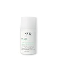 Bottle  of  Spirial  Deo  Roll-On  Excessive  Perspiration  48h  by  SVR,  a  roll-on  deodorant  indicated  for  balancing  excessive  sweating.
