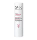 Product container of SVR Topialyse Repairing Nourishing Care Lip Stick by SVR, a plant-based stick indicated for dry lips.