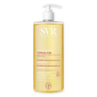 Bottle  of  SVR  Topialyse  Lipid-Restoring  Micellar  Cleansing  Oil  by  SVR,  a  cleansing  oil  indicated  for  dry  and  sensitive  skin.