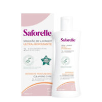 Bottle  of  Saforelle  Intensive  Moisturizing  Cleansing  Care  2-in-1  by  Saforelle,  a  wash  solution  indicated  for  dry  intimate  skin.