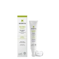 Product  container  of  Sesderma  Factor  G  Renew  Eye  Contour  Cream  by  Sesderma,  a  cream  indicated  for  reducing  eye  puffiness.