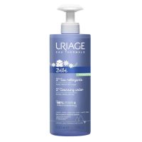 Bottle  of  Uriage  Baby  1st  Cleansing  Water  by  Uriage,  a  gentle  cleansing  water  indicated  for  baby  hygiene.