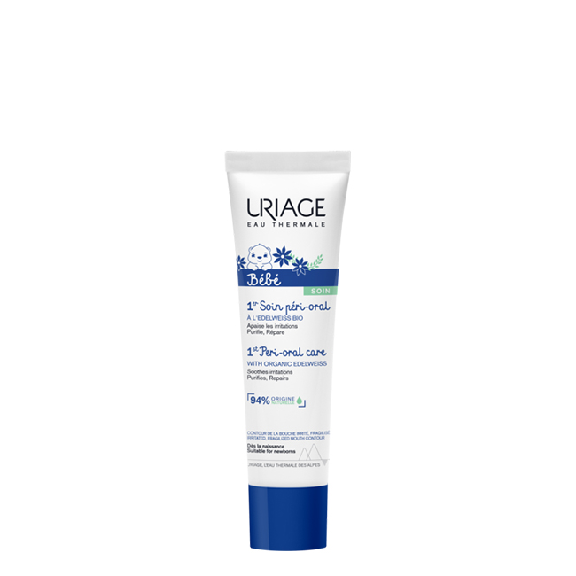Uriage Baby 1st Peri-Oral Care 30ml Tube of Uriage Baby 1st Peri-Oral Care by Uriage, a soothing cream indicated for repairing irritations around the mouth.