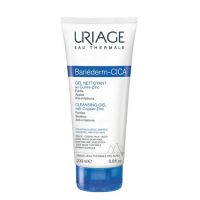 Bottle  of  Uriage  Bariéderm-Cica  Cleansing  Gel  by  Uriage,  a  cleansing  gel  indicated  for  calming  and  purifying  sensitive  skin.