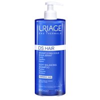 Bottle  of  Uriage  DS  Hair  Soft  Balancing  Shampoo  by  Uriage,  a  shampoo  indicated  for  purifying  and  softening  the  scalp.