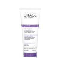 Bottle  of  Uriage  Gyn-8  Intimate  Hygiene  Soothing  Cleansing  Gel  by  Uriage,  a  gel  indicated  for  soothing  irritated  mucous  membranes.