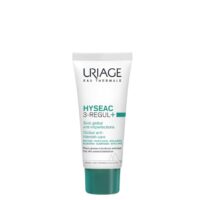 Product  container  of  Uriage  Hyséac  3-Regul  Global  Anti-Blemish  Skincare  by  Uriage,  a  cream  indicated  for  blemishes  and  excess  oil.