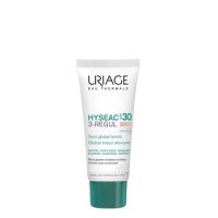 Tube  of  Uriage  Hyséac  3-Regul  Tinted  Cream  SPF30  by  Uriage,  a  tinted  cream  indicated  for  oily,  acne-prone  skin  imperfections.