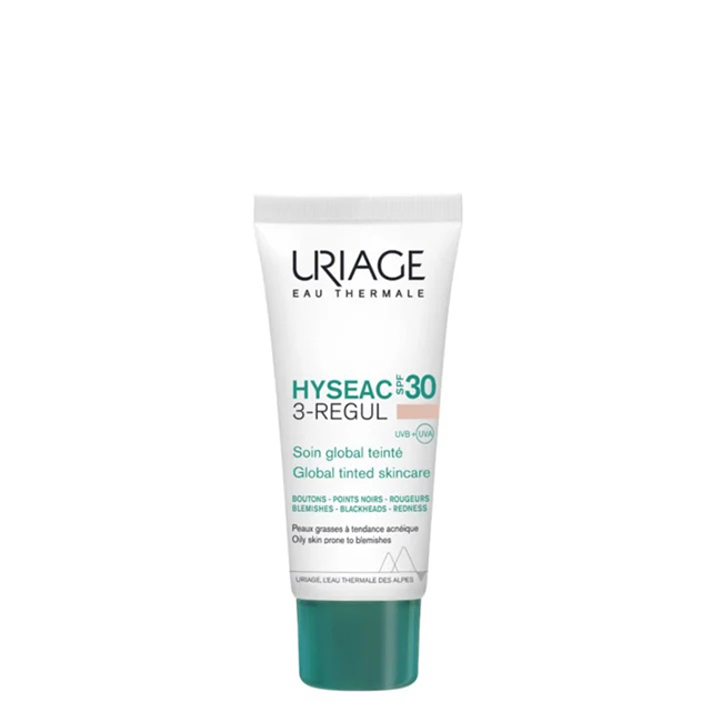 Uriage Hyséac 3-Regul Tinted Cream SPF30 40ml Tube of Uriage Hyséac 3-Regul Tinted Cream SPF30 by Uriage, a tinted cream indicated for oily, acne-prone skin imperfections.