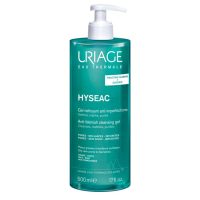 Bottle  of  Uriage  Hyséac  Cleansing  Gel  by  Uriage,  a  purifying  gel  indicated  for  cleansing  oily  and  acne-prone  skin.