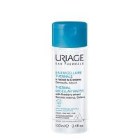 Bottle  of  Uriage  Thermal  Micellar  Water  Normal  to  Dry  Skin  by  Uriage,  a  micellar  water  indicated  for  removing  waterproof  make-up.
