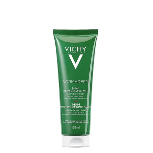 Vichy Normaderm 3 in 1 Cleanser Scrub and Mask 125ml Vichy Normaderm Esfoliante 3-em-1 125ml - Image 1