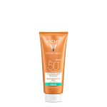 by Vichy, a sunscreen milk indicated for high sun protection.