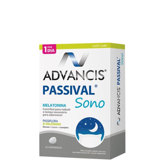 advancispassivalsonocomp Box of Advancis Passival Sleep Tablets by Advancis, a tablet supplement indicated for reducing the time needed to fall asleep.