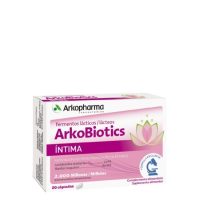 Box  of  Arkobiotics  Intima  Capsules  by  Arkopharma,  a  food  supplement  indicated  for  balancing  the  intimate  vaginal  flora.