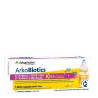 Box  of  Arkobiotics  Vitamins  and  Defenses  Kids  by  Arkopharma,  liquid  doses  indicated  for  immune  system  support  in  children.
