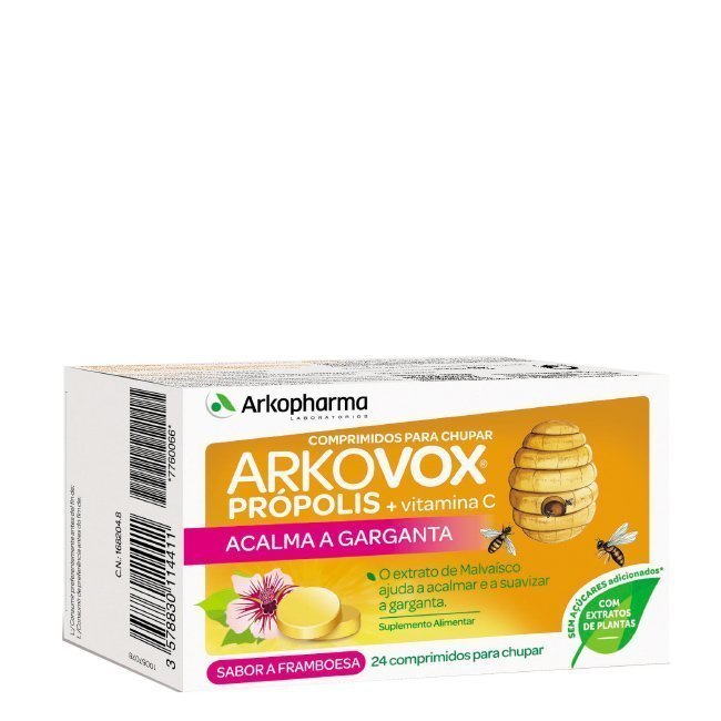 arkovox-propolis-vitaminac-framboesa-24comp Box of Arkovox Propolis