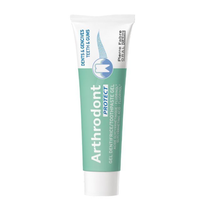 arthrodontgel75ml Tube of Arthrodont Protect Toothpaste Gel by Arthrodont, a toothpaste gel indicated for fragile teeth and gums.