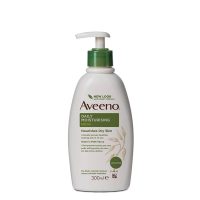 Bottle  of  Aveeno  Daily  Moisturizing  Lotion  by  Aveeno,  a  moisturizing  lotion  indicated  for  dry  and  sensitive  skin.