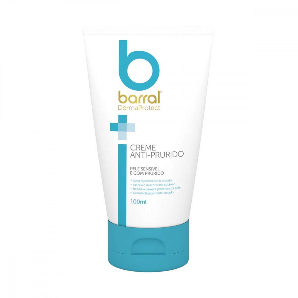 barral-dermaprotect-creme-corporal-anti-prurido-100ml Tube of Barral Dermaprotect Anti-itch Cream by Barral, a moisturizing cream indicated for sensitive and itchy skin.