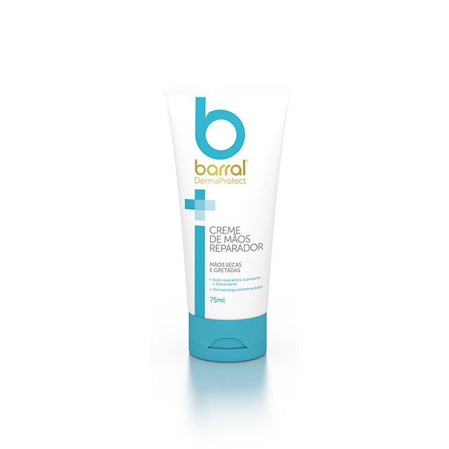 barral-dermaprotect-creme-maos-reparador_1 Tube of Barral Dermaprotect Repairing Hand Cream by Barral, a cream indicated for moisturizing and repairing chapped hands.
